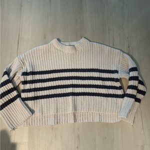 Striped Cream and Grey Sweater